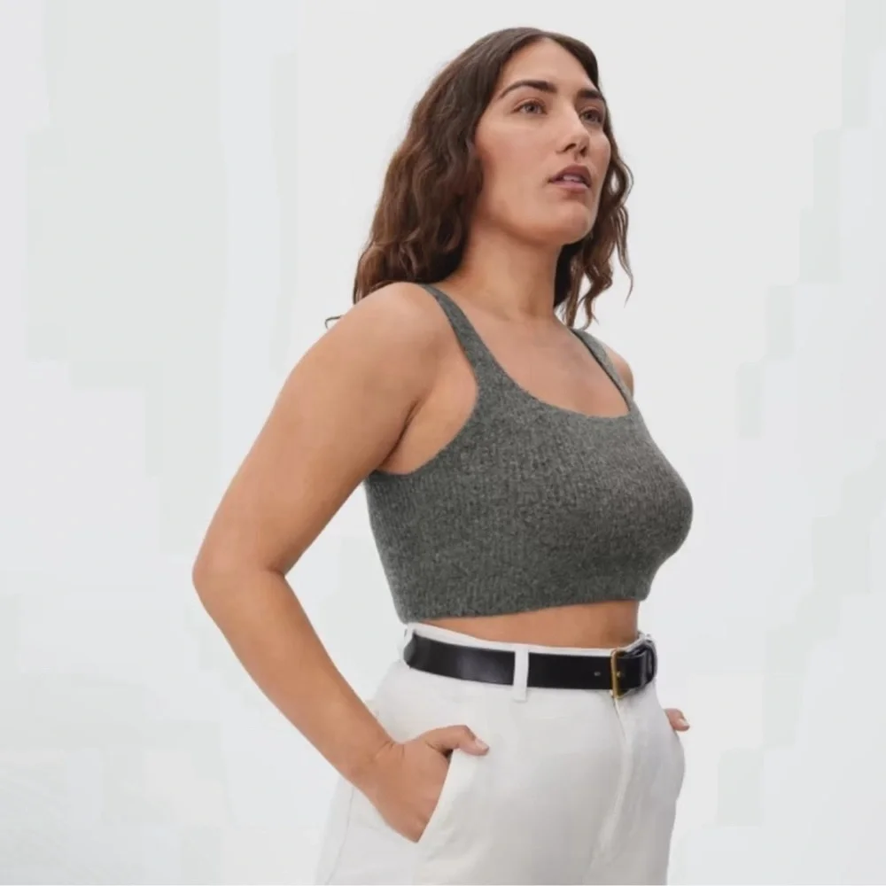 NWT Everlane The Cozy Stretch Tank Wool Alpaca Yak Blend Cropped Tank Top XS - Picture 2 of 14